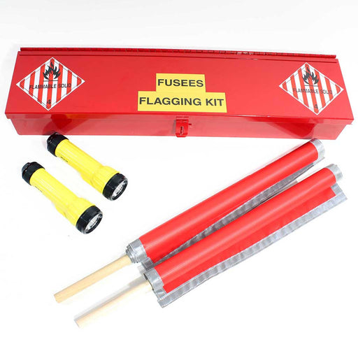 Flagging/Fusees Safety Kit with Red Glo Flags